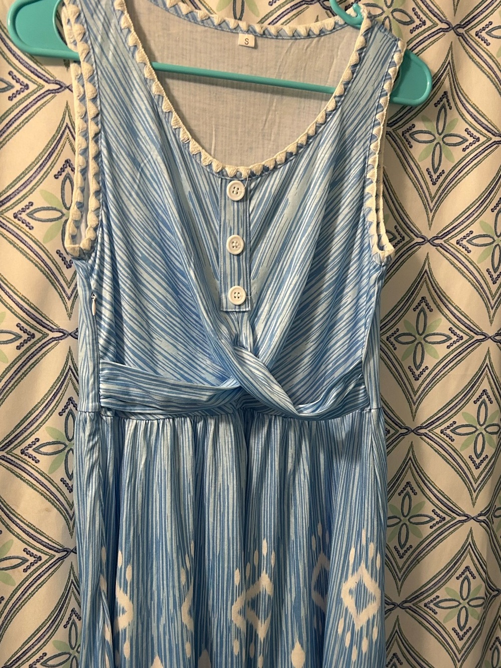 NWOT Sleeveless Midi Dress with Twist Front, Unlined w/ Detailed Stitching